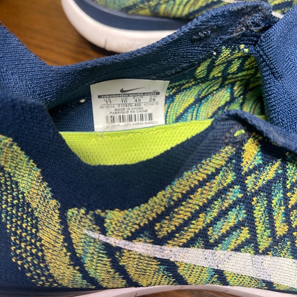 Nike Free 4.0 Flyknit Men’s Blue Green Running Shoes Size 11 Style 717075-402 - Picture 9 of 9